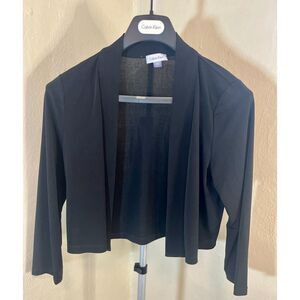 Calvin Klein black open-front cropped cardigan shrug Size Large